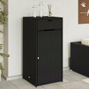 vidaXL ガーデン収納キャビネット 55x55x111 cm ポリラタン製 ブラック家具 アウトドア家具 屋外収納ボックス(代引不可)
