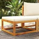 vidaXL ガーデンフットスツール クッション付き 65x65x29cm アカシア無垢材家具 アウトドア家具 屋外椅子 屋外ソファ(代引不可)【送料無料】
