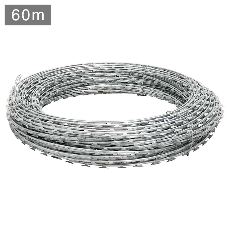 vidaXL カミソリワイヤー 折畳みワイヤー ヘリカルワイヤーロール 亜鉛メッキスチール 60 mハードウェアハードウェアアクセサリチェーン・ワイヤー・ロープ(代引不可)