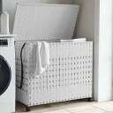 vidaXL ランドリーバスケット キャスター付き ホワイト 66x35x60cm ラタンホーム&ガーデン家事用品ランドリー用品洗濯かご(代引不可)