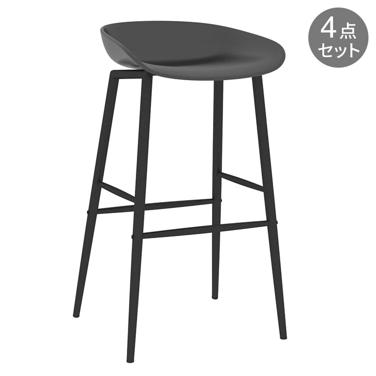 vidaXL バースツール 4点 ブラック家具チェアテーブル・バースツール(代引不可)
