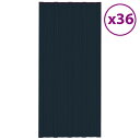 vidaXL ルーフパネル 36点 亜鉛メッキ鋼 アントラシート 100×45cm ハードウェア 建築資材 屋根(代引不可)【送料無料】