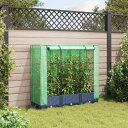 vidaXL 温室カバー付きレイズドベッド ラタン調 120×40×123cm 芝 ガーデン ガーデニング 鉢植え プランター(代引不可)