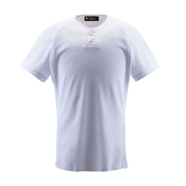 デサント（DESCENTE） ユニフォームシャツ ハーフボタンシャツ DB1012 カラー Sホワイト サイズ XO【送料無料】