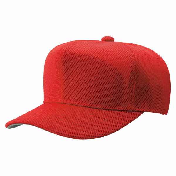 ZETT 角型ダブルメッシュキャップ（六方） BH132 レッド 6400 サイズ XFREE (60～63cm)【送料無料】