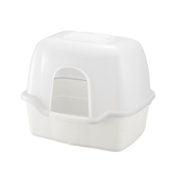 ラプレ ネコトイレ 深型 60フード付 ホワイト （ペット用品） (代引不可)