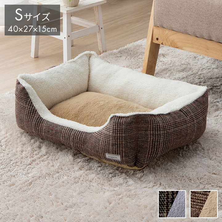 ■商品サイズ40×27×15cm■素材表地（ファー部分）＝ポリエステル100％表地（ボア部分）＝ポリエステル100％表地（ツイード部分）＝ポリエステル60％+アクリル20％+レーヨン/毛/綿/ポリウレタン20％中材＝ポリエステル100％+ポリエチレン裏地＝ポリエステル100％【滑り止め付】■生産国中国■特徴寒い冬にぴったりのペット用ベッドです。熱を反射するシート入りで保温効果があるので、冬のお留守番も安心です。内部の生地はラビットファーとボアでふかふかしています。クッション性にも優れた、ふわふわ快適な寝心地です。出入りしやすい入口付きで型崩れしにくいです。やわらかくて寝心地の良い本体は、おしゃれなツイード柄です。裏面の滑り止め加工で、クッションのズレを防止します。■備考【洗濯表示1】洗えません。【洗濯表示2】※部分的な汚れは、中性洗剤を薄く溶かしてタオルなどに含ませ固く絞って拭き取ってください。【特長】おしゃれ、オシャレ、お洒落、かわいい、可愛い、北欧、インテリア、シンプル、リピート、寝具、収納、省スペース、コンパクト、新生活、一人暮らし、幼稚園、保育園、出産祝い、お祝い、プレゼント、贈り物、ギフト、クリスマス、誕生日、男の子、女の子、家族、ファミリー、子供、こども、ジュニア、子ども、キッズ、人気、ホテル、おうち時間、民泊、在宅ワーク、テレワーク、在宅勤務、自宅、一軒家、戸建て、和室、寝室、賃貸、住宅、団地、都心、車中泊、学生寮、民泊、ホテル仕様、ホテルライク、モダン、ベーシック、テイスト、ベーシック、ナチュラル、ポップ、カジュアル、モダン、インダストリアル【代引きについて】こちらの商品は、代引きでの出荷は受け付けておりません。【送料について】北海道、沖縄、離島は送料を頂きます。