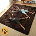 ラグ こたつ敷き布団 長方形 大きい 幅広ラグ ブラウン 約220×400cm 大判ドーク(代引不可)【送料無料】