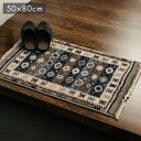 玄関マット ウィルトン織 キリム柄 ベッドサイド用 ソファー前用 約50×80cm ネイビー プルメリア(代引不可)【送料無料】