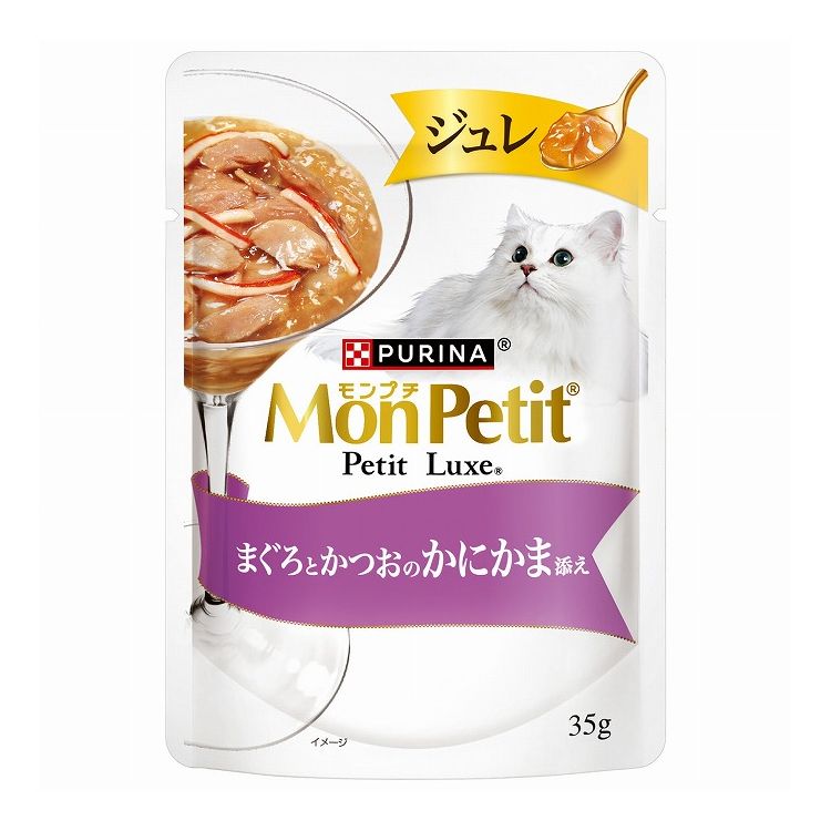 【商品説明】プチリュクスパウチ‐少しだけ、だから贅沢〇原材料魚介類（かつお、まぐろ、かにかま、フィッシュエキス）、増粘安定剤（加工でんぷん、増粘多糖類）、調味料、着色料（カラメル色素、パプリカ色素）、ビタミンE〇賞味期限別途パッケージに記載※仕入れ元の規定により3ヶ月以上期限の残った商品のみ出荷致します〇保存方法別途パッケージに記載〇原産国タイ〇メーカー名ネスレ日本株式会社【送料について】北海道、沖縄、離島は送料を頂きます。