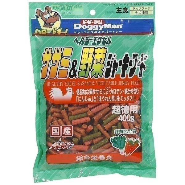 ドギーマンハヤシ 食品事業部 エクセルササミ&野菜ジャーキーフード400g