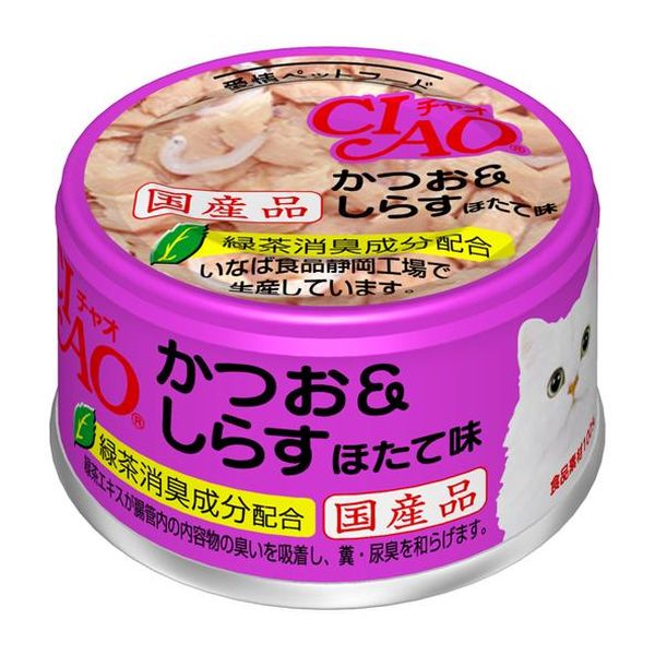 Premium - いなばペットフード チャオかつお&しらす帆立味 85g A-12