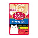 【商品詳細】素材を細かくペースト状にし、愛猫の喜ぶ素材をトッピング。いつもの食事にもおやつにも最適で、便利な使い切りサイズ。【分類】猫用パウチ【原材料】鶏肉、かつお、かつお節、かつお節エキス、糖類（オリゴ糖等）、植物性油脂、増粘剤（加工でん粉）、ミネラル類、増粘多糖類、調味料（アミノ酸等）、ビタミンE、紅麹色素、緑茶エキス【保証成分】粗たんぱく質5.0％以上粗脂肪0.2％以上粗繊維0.1％以下粗灰分2.0％以下水分92.5％以下【エネルギー】約50kcal/100g【給与方法】標準サイズの猫には1回1袋、1日2回を目安に総合栄養食と一緒にお与えください。【賞味期限】2年【商品サイズ】W90×D10×H140【原産国または製造地】日本【諸注意】お使い残りの出た場合は別の容器に移し替えて冷蔵庫に入れるなどなるべく早めにお使い下さい。【送料について】北海道、沖縄、離島は送料を頂きます。