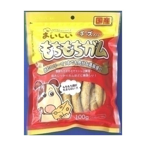【取り寄せ品のご注意事項（ご注文前にご確認ください）】・本商品は原則注文後のキャンセルはお受けできません。・本商品と他商品で同梱注文をいただき、仮に他商品が完売等でご用意できない場合でも本商品は発送させていただきます。・本商品を複数（2点以上）注文いただき、完売等で注文数のご用意できない場合でもご用意できた数量は発送させていただきます。【商品詳細】もちもちした食感に仕上げているため、よく噛んで食べます。【分類】間食【原材料】小麦粉、脱脂大豆、鶏肉、パン粉、砂糖、米粉、ビーフパウダー、植物性油脂、プロセスチーズ、食塩、加工でん粉、D−ソルビトール、グリセリン、トレハロース、プロピレングリコール【保証成分】たん白質11．0％以上脂質0．0％以上水分28.0％以下【エネルギー】214【給与方法】超小型犬（1−5KG）3本以内、小型犬(5−10KG）5本以内、中型犬（10−25KG）9本以内、大型犬（25KG以上）13本以内【賞味期限】12ヶ月【商品サイズ】200*260*35【原産国または製造地】日本【送料について】北海道、沖縄、離島は送料を頂きます。
