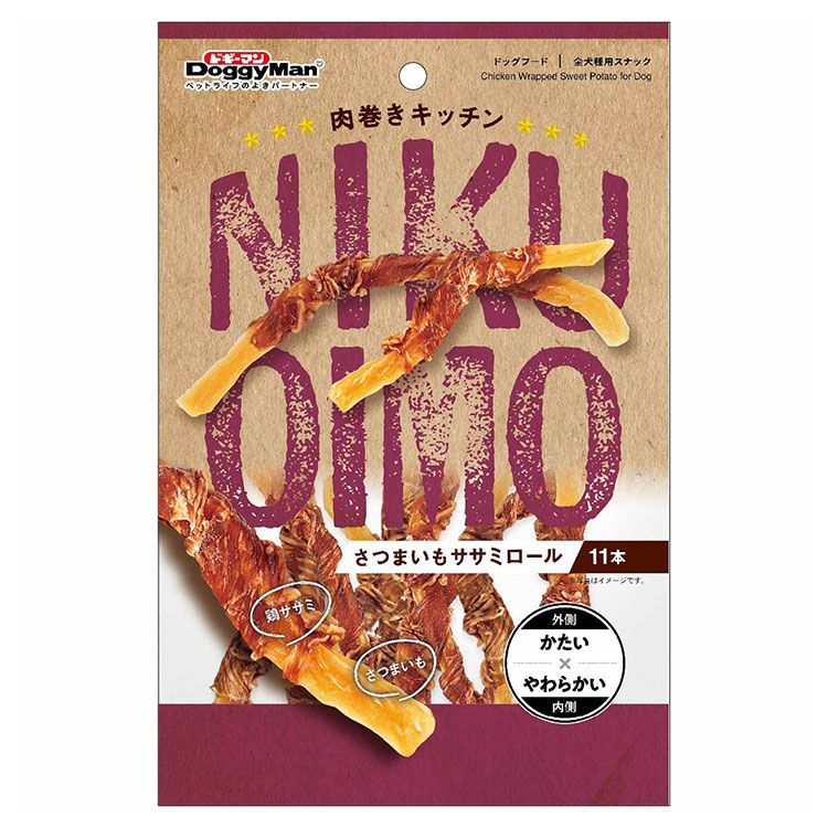 ドギーマン 肉巻きキッチン さつまいもササミロール11本