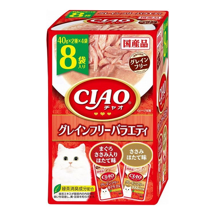 Rakuten - いなばペットフード CIAO パウチ グレインフリーバラエティ 40g×8袋