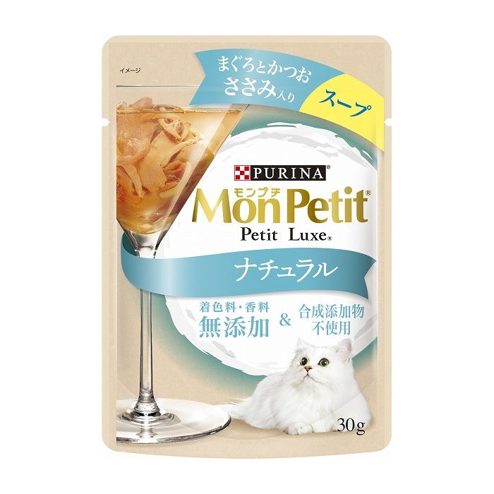 樂天商城 - ネスレ日本 ネスレピュリナペットケア Mon Petit モンプチ プチリュクス ナチュラル スープ まぐろとかつお ささみ入り 30g