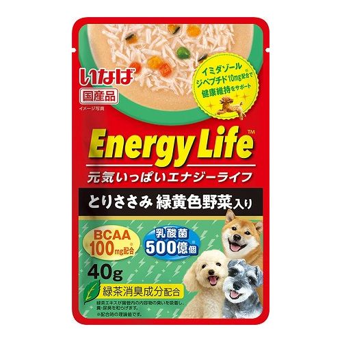 いなばペットフード いなば EnergyLifeパウチ とりささみ&緑黄色野菜 40g