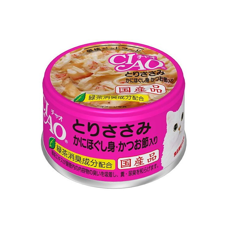 Other Wet Food - 【12個セット】 CIAO とりささみ かにほぐし身・かつお節入り 85g【送料無料】
