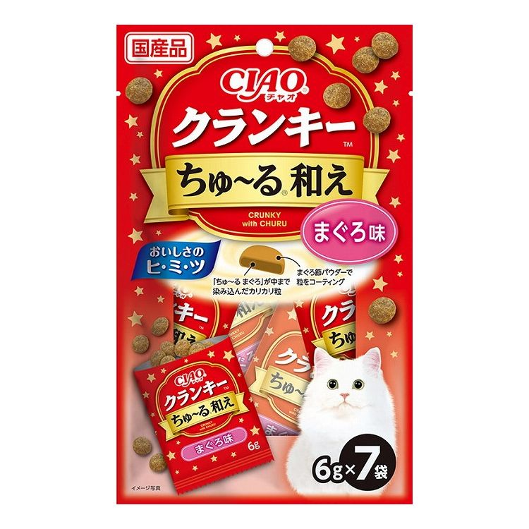 【12個セット】 CIAO クランキー ちゅ~る和え まぐろ味 6g×7袋 x12【送料無料】