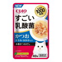 【5/16 1:59まで!10%OFFクーポン配布中!】【48個セット】 CIAO すごい乳酸菌パウチ かつお ささみ・おかか入り 40g x48【送料無料】