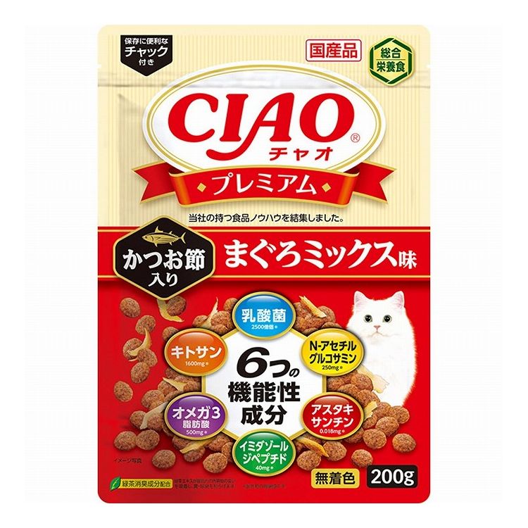 Rakuten - 【12個セット】 CIAO プレミアム かつお節入り まぐろミックス味 200g x12【送料無料】