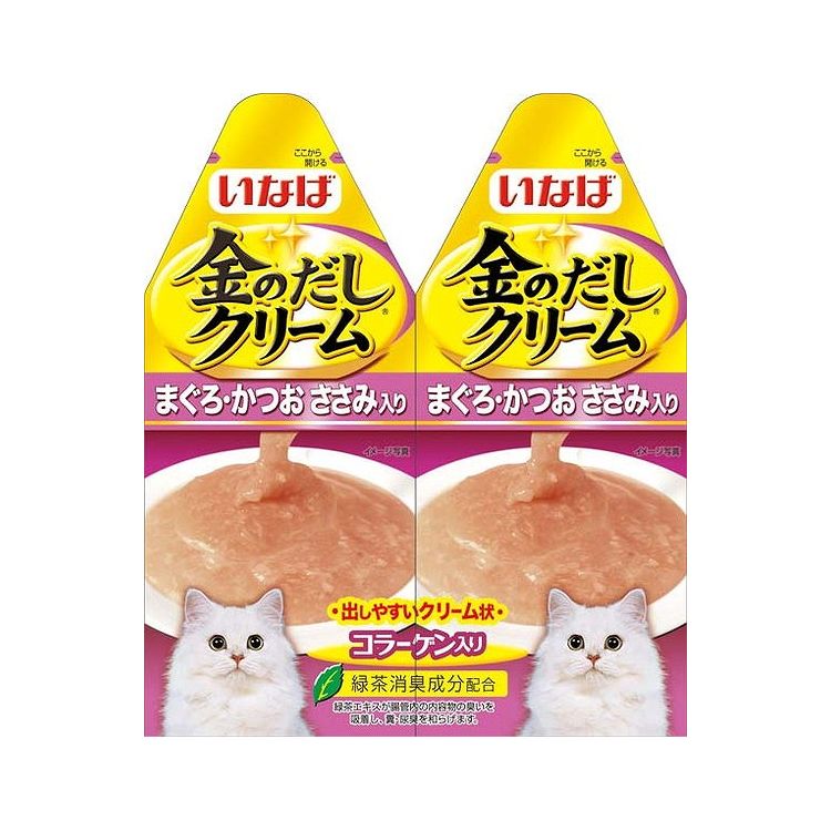 【12個セット】 いなば 金のだしクリーム まぐろ・かつお ささみ入り 60g (30g×2) x12