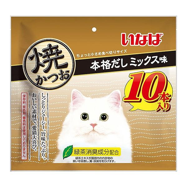 【4個セット】 いなば 焼かつお 本格だしミックス味 10本 x4【送料無料】