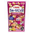 【商品説明】与えやすく食べやすい！・ワンちゃんとのコミュニケーションに便利な一口サイズのおやつです。・外はふっくら、中はトロッとちゅ〜るが入っているため、2つの食感が楽しめます。・与えやすく食べやすいビッツタイプ。・出しやすく、見た目もかわいいテトラパック。・緑茶消臭成分配合で、腸管内の内容物の臭いを吸着し、糞尿臭を和らげます。・保存料不使用●原材料(成分)鶏肉(ささみ)、鶏脂、かつお節、さつまいも、チキンエキス、ガラクトオリゴ糖、寒天、卵白粉末、酵母エキス、増粘安定剤(増粘多糖類、加工でん粉)、ビタミンE、紅麹色素、緑茶エキス●賞味／使用期限(未開封)24ヶ月※仕入れ元の規定により半年以上期限の残った商品のみ出荷致します。●保存方法別途パッケージに記載●メーカー名いなばペットフード 株式会社【送料について】北海道、沖縄、離島は送料を頂きます。