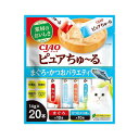 【4個セット】 CIAO ピュアちゅ~る まぐろ・かつおバラエティ 14g×20本入 x4【送料無料】