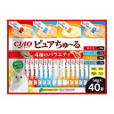 【2個セット】 CIAO ピュアちゅ~る 4種のバラエティ 14g×40本入 x2【送料無料】