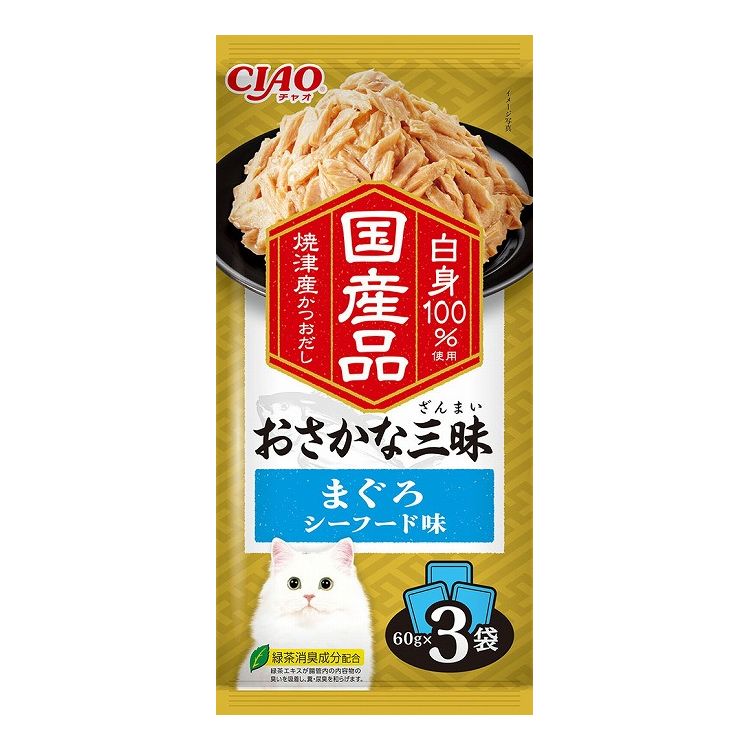 Other Wet Food - 【16個セット】 CIAO おさかな三昧 まぐろ シーフード味 60g×3袋 x16【送料無料】