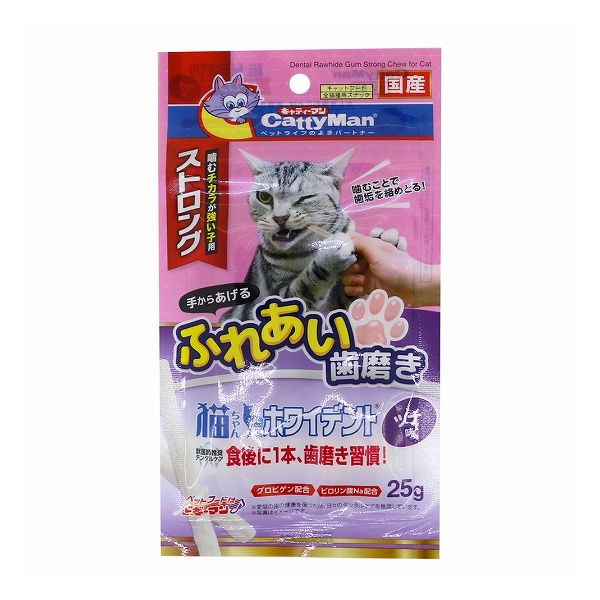 【4個セット】 キャティーマン 猫ちゃんホワイデント ストロング ツナ味 25g x4