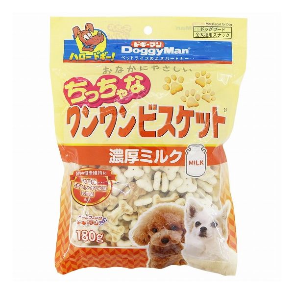 【6個セット】 ドギーマン おなかにやさしい ちっちゃなワンワンビスケット 濃厚ミルク 180g x6