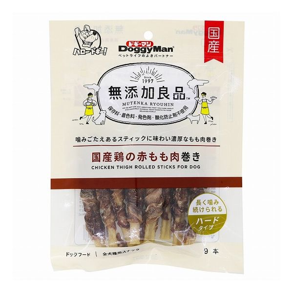 Rakuten - 【24個セット】 ドギーマン 無添加良品 国産鶏の赤もも肉巻き 9本 x24【送料無料】