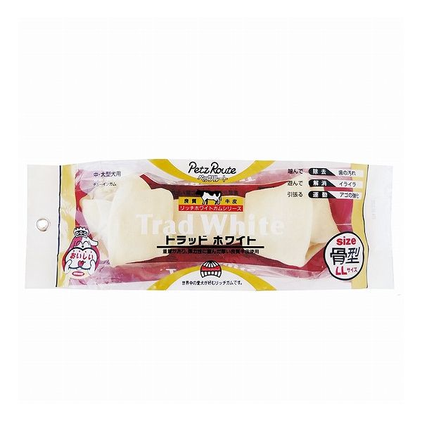 【取り寄せ品のご注意事項（ご注文前にご確認ください）】・本商品は原則注文後のキャンセルはお受けできません。・本商品と他商品で同梱注文をいただき、仮に他商品が完売等でご用意できない場合でも本商品は発送させていただきます。・本商品を複数（2点以上）注文いただき、完売等で注文数のご用意できない場合でもご用意できた数量は発送させていただきます。【商品説明】好評のコラーゲンガム。長さ約28cmに1本ずつ骨の形にしました。中・大型犬に適し、重量があり弾力性に富んだ厚い牛皮が好評のコラーゲンガムです。●原材料(成分)牛皮●賞味／使用期限(未開封)製造から25ヶ月※仕入れ元の規定により半年以上期限の残った商品のみ出荷致します●保存方法別途パッケージに記載●原産国または製造地タイ●メーカー名株式会社 ペッツルート【送料について】北海道、沖縄、離島は送料を頂きます。骨型 S単品3個セット6個セット12個セット24個セット骨型 M単品3個セット6個セット12個セット16個セット骨型 L単品2個セット4個セット8個セット12個セット骨型 LL単品2個セット4個セット骨型 BIG単品2個セット棒型 4本入り単品6個セット12個セット30個セット棒型ビッグロール 2本入り単品3個セット6個セット12個セット18個セット骨型 プチ 4本入り単品6個セット12個セット30個セット骨型 スリム 3本入り単品6個セット12個セット30個セットチップス 10枚入り単品6個セット12個セット30個セットリング型 2個入り単品2個セット4個セット6個セット