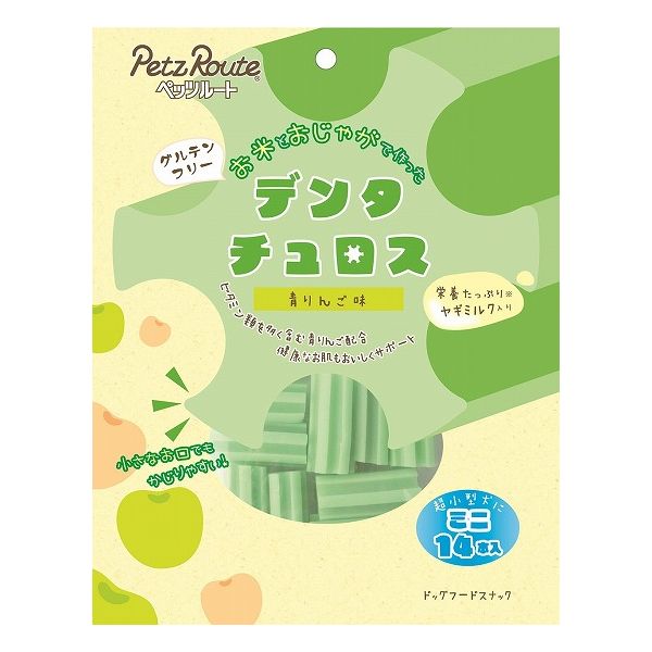 【3個セット】 ペッツルート デンタチュロス 青りんご味 ミニ 14本 x3