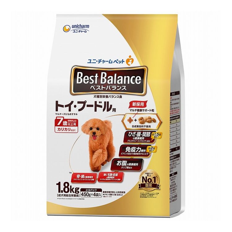 Semi Moist Food - ユニチャーム ベストバランス カリカリ仕立て トイ・プードル用 7歳以上用 1.8kg