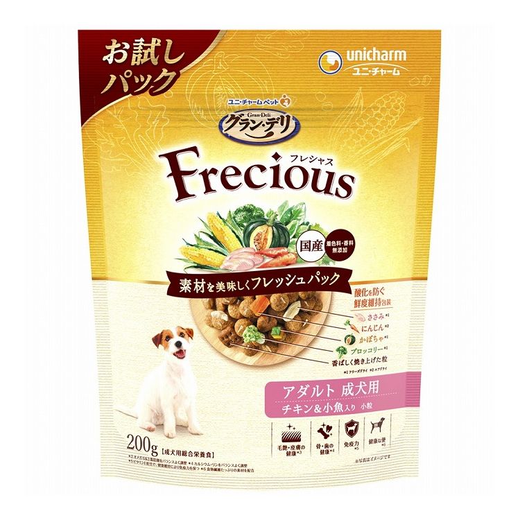 ユニチャーム グラン・デリ フレシャス アダルト成犬用 チキン&小魚入り 200g