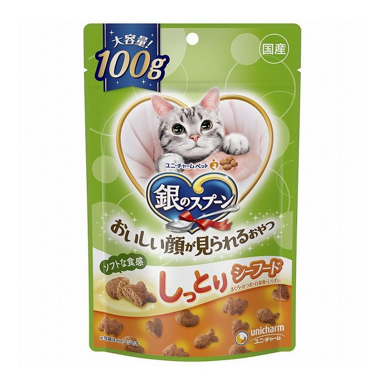 樂天商城 - ユニチャーム 銀のスプーン おいしい顔が見られるおやつ しっとりシーフード 100g