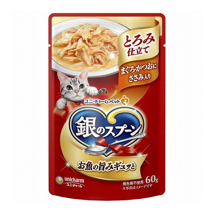【取り寄せ品のご注意事項（ご注文前にご確認ください）】・本商品は原則注文後のキャンセルはお受けできません。・本商品と他商品で同梱注文をいただき、仮に他商品が完売等でご用意できない場合でも本商品は発送させていただきます。・本商品を複数（2点以上）注文いただき、完売等で注文数のご用意できない場合でもご用意できた数量は発送させていただきます。【商品説明】お魚の旨みギュッと！お魚のおいしさたっぷり。とろける旨み仕立て。●原材料(成分)魚介類(かつお、まぐろ、フィッシュエキス)、ささみ、増粘安定剤(加工でん粉、グアーガム)、調味料●エネルギー約30kcal/1袋●賞味／使用期限(未開封)24ヶ月※仕入れ元の規定により3ヵ月を切った商品は出荷致しません●保存方法別途パッケージに記載●原産国または製造地タイ【送料について】北海道、沖縄、離島は送料を頂きます。