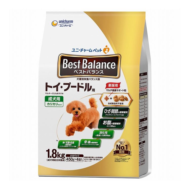 樂天商城 - 【4個セット】 ユニチャーム ベストバランス カリカリ仕立て トイ・プードル用 1.8kg【送料無料】
