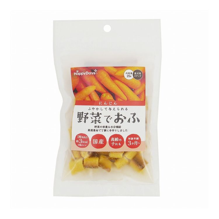 樂天商城 - ペットプロ HappyDays 野菜でおふ にんじん味 25g 国産 日本製 犬用 犬 おやつ スナック 麩 お麩