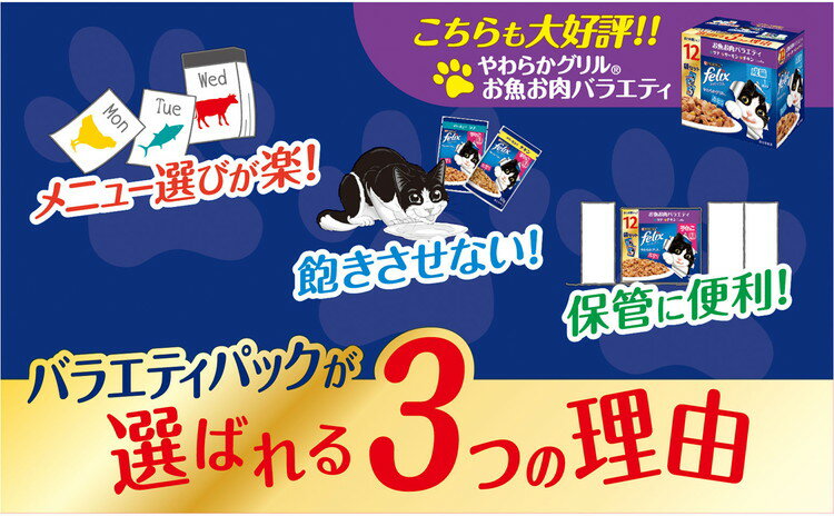 【4個セット】 ネスレ フィリックスパウチ やわらかグリル 子ねこ お魚お肉バラエティ 50g×12袋【送料無料】