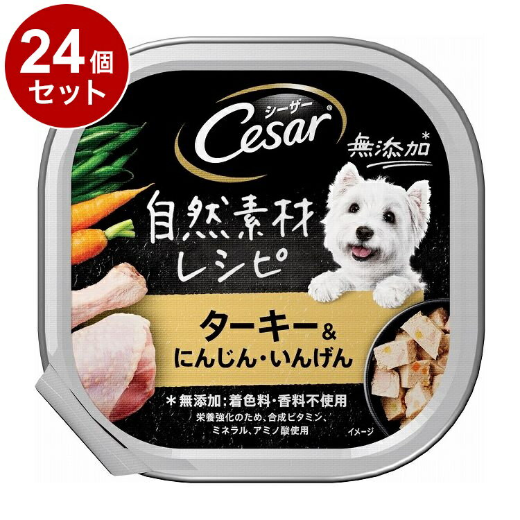 【24個セット】 シーザー 自然素材レシピ ターキー&にんじん・いんげん 85g【送料無料】