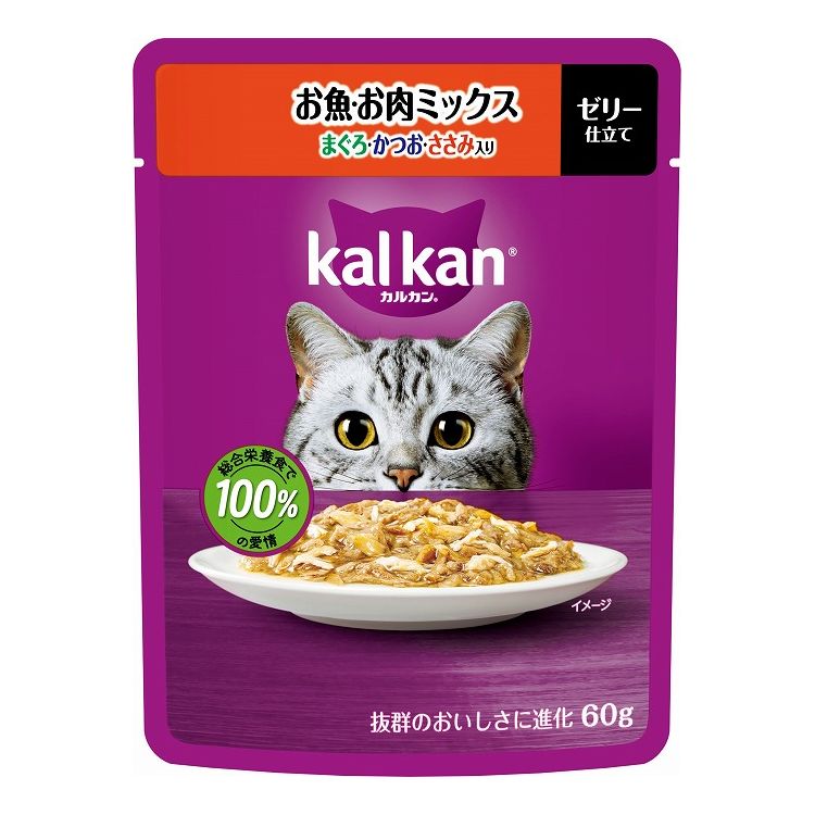 樂天商城 - マース カルカン パウチ お魚・お肉ミックス まぐろ・かつお・ささみ入り 60g