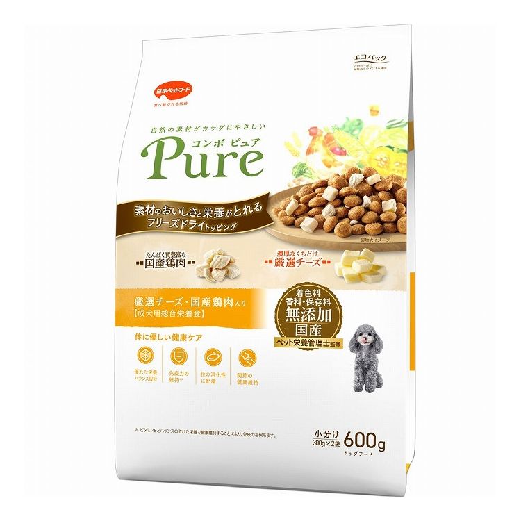 樂天商城 - 日本ペットフード コンボ ピュア ドッグ 厳選チーズ・国産鶏肉入り 600g