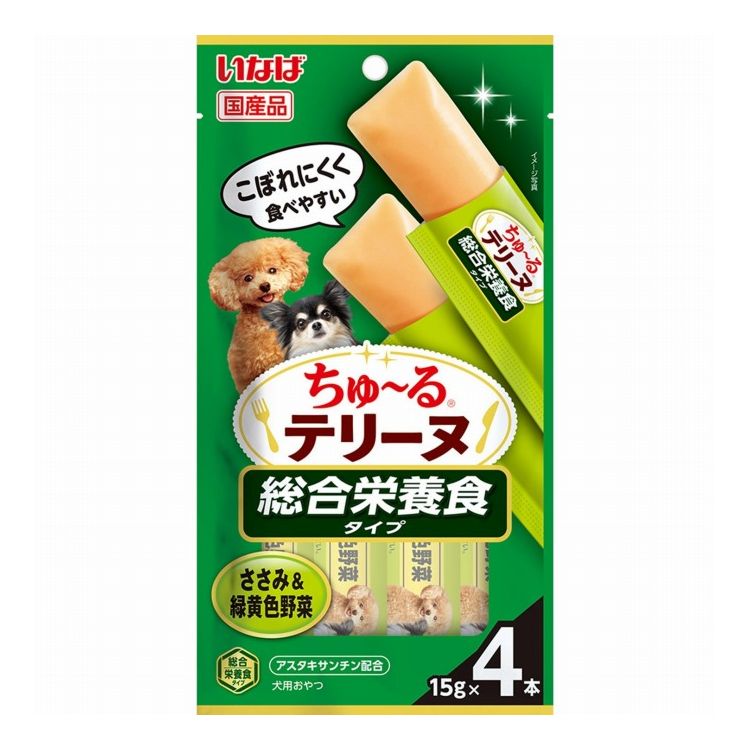 乐天商城 - 【6/30 23:59まで限定特価】いなば ちゅ~るテリーヌ 総合栄養食タイプささみ&緑黄色野菜 15g×4本