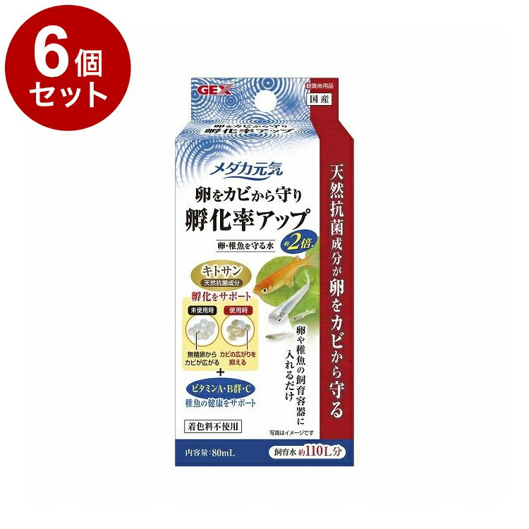 【6個セット】 GEX ジェックス メダカ元気 卵・稚魚を守る水 80mL【送料無料】
