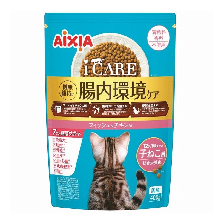 樂天商城 - アイシア i CARE キャットドライ 12ヶ月頃までの子ねこ用 フィッシュ&チキン味 400g